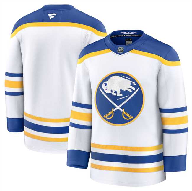 Men%27s Buffalo Sabres Custom White 2024-25 Away Stitched Hockey Jersey->customized nhl jersey->Custom Jersey